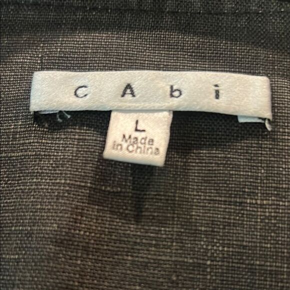 CAbi Stylish Charcoal Linen Jacket Like New! Women's Size Large - Picture 2 of 4